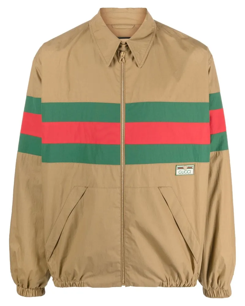 Gucci Hemdjacke mit Webstreifen - Braun Braun