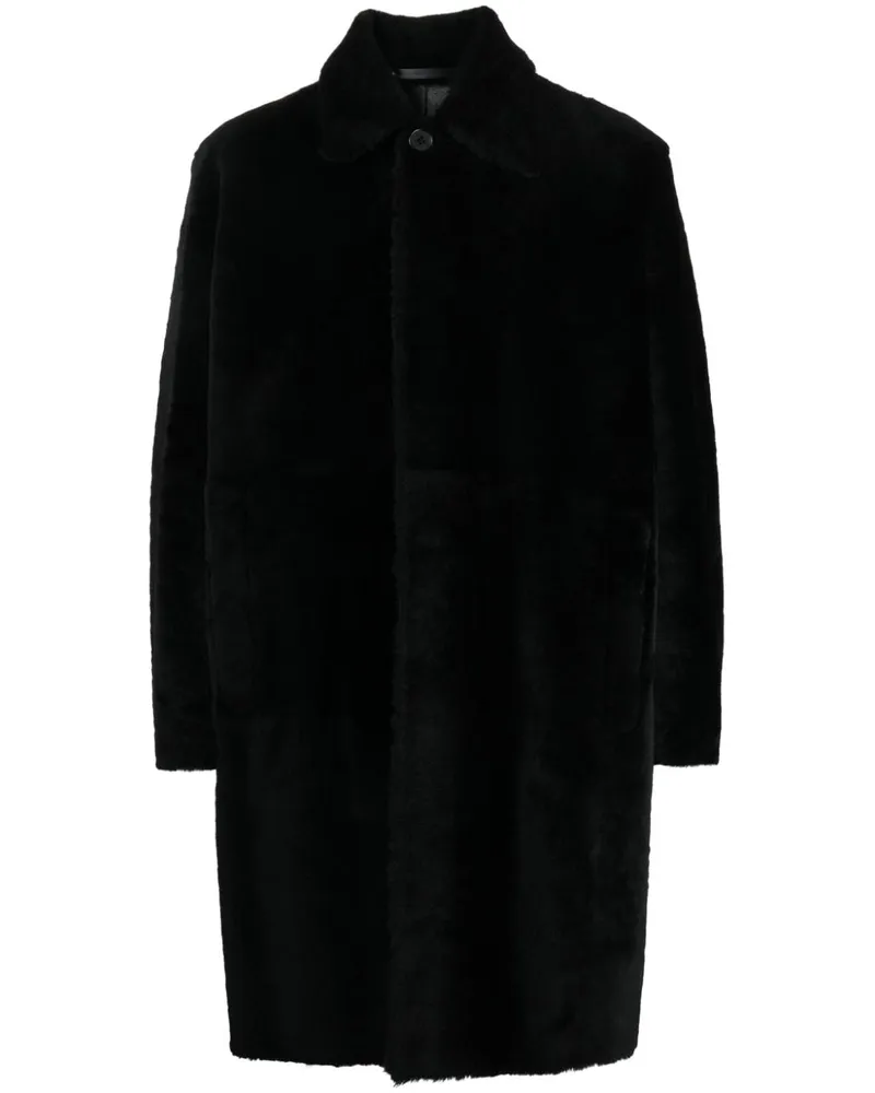 Paul Smith Einreihiger Ledermantel - Schwarz Schwarz