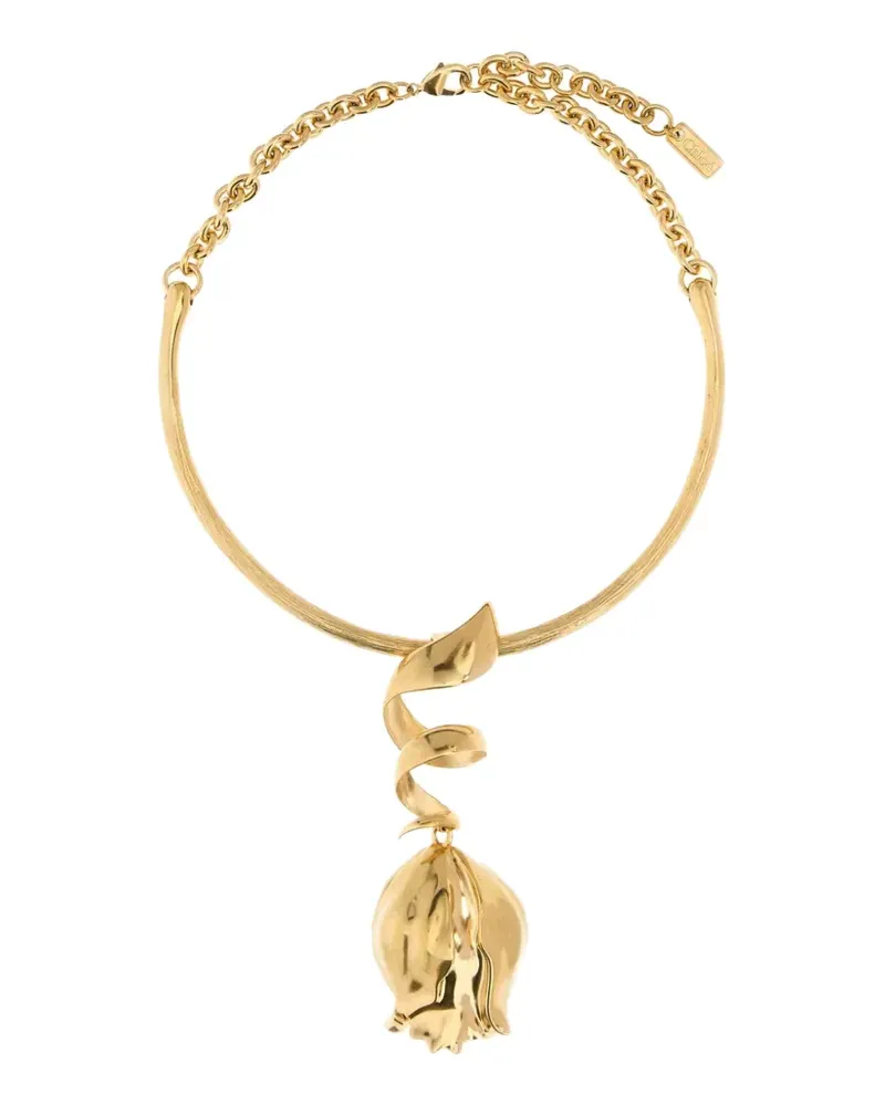 Chloé spiral flower pendant necklace - Gold Gold