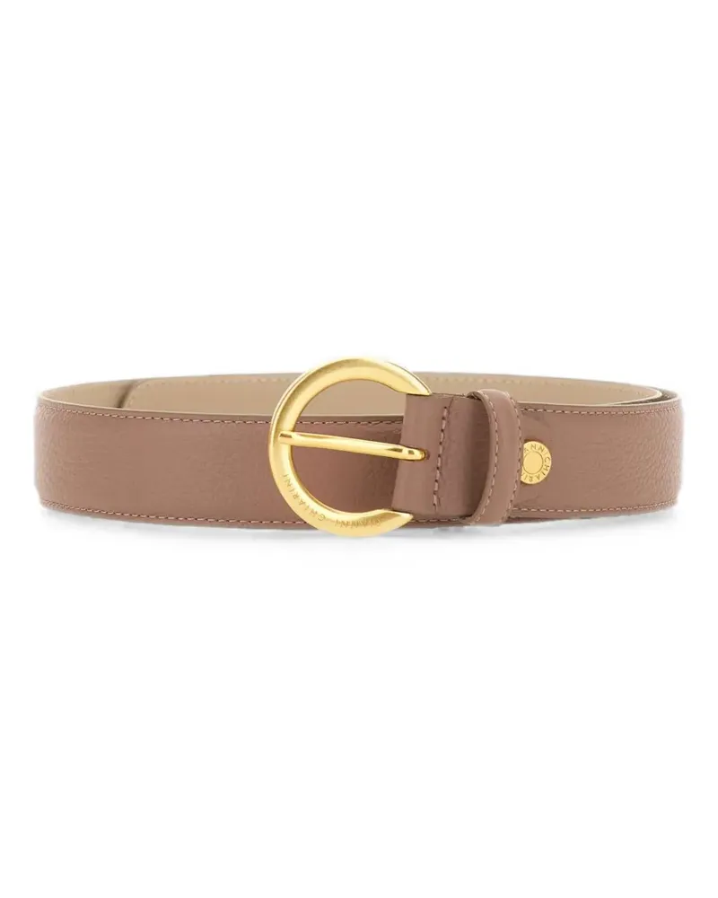 Gianni Chiarini logo-engraved leather belt - Nude Nude