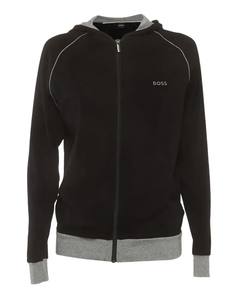 HUGO BOSS logo-detail zip-up hoodie - Schwarz Schwarz