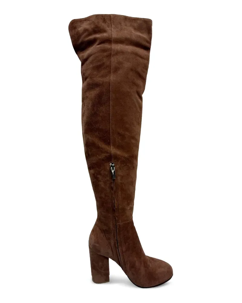 Gianvito Rossi block-heel knee-high boots - Braun Braun