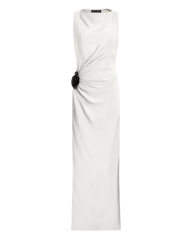 Proenza Schouler Maxikleid mit Rosenverzierung - Weiß Weiß