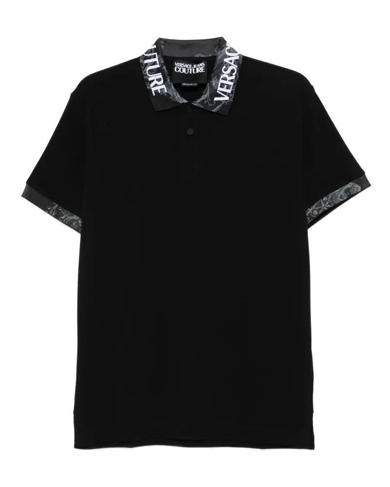 Versace Jeans Poloshirt mit Logo-Print - Schwarz Schwarz