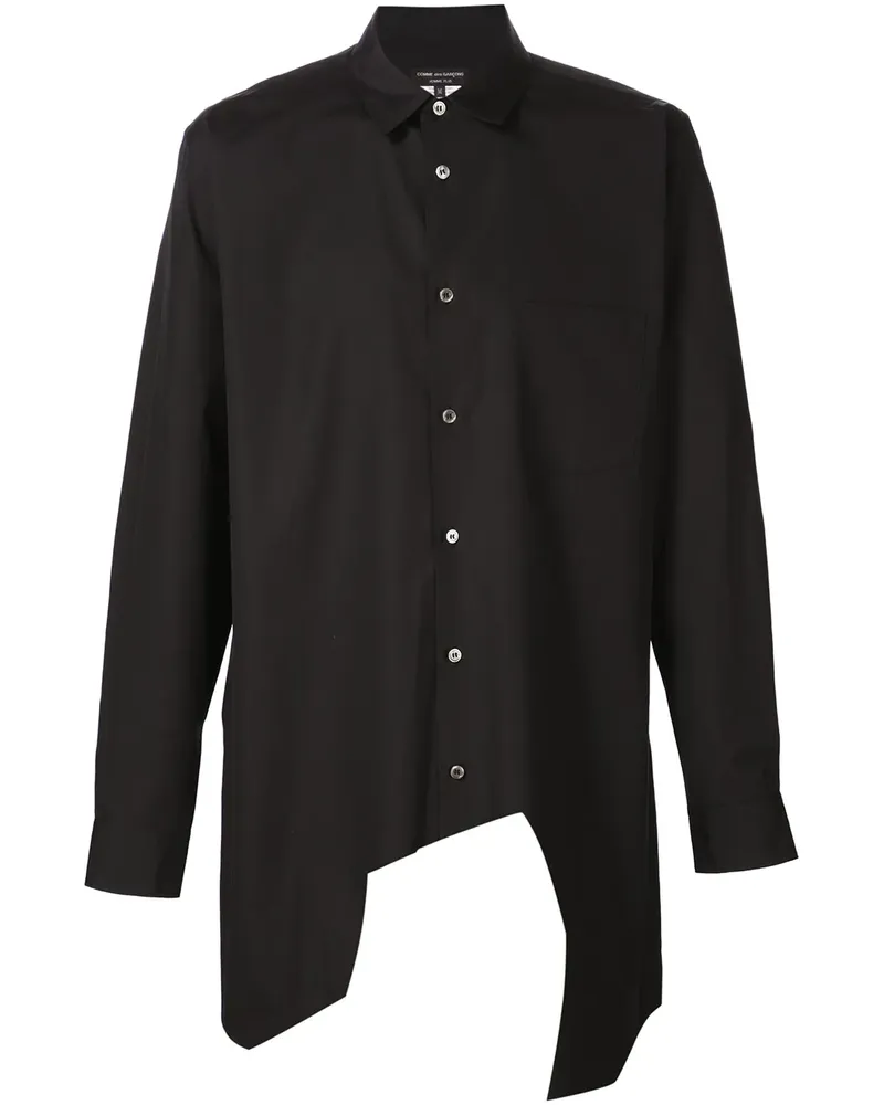 Comme des Garçons Hemd mit asymmetrischem Saum - Schwarz Schwarz