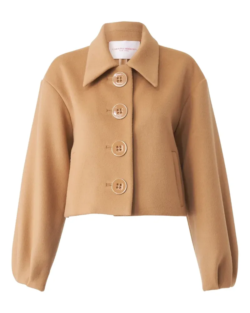Carolina Herrera New York Cropped-Jacke aus Wolle - Nude Nude