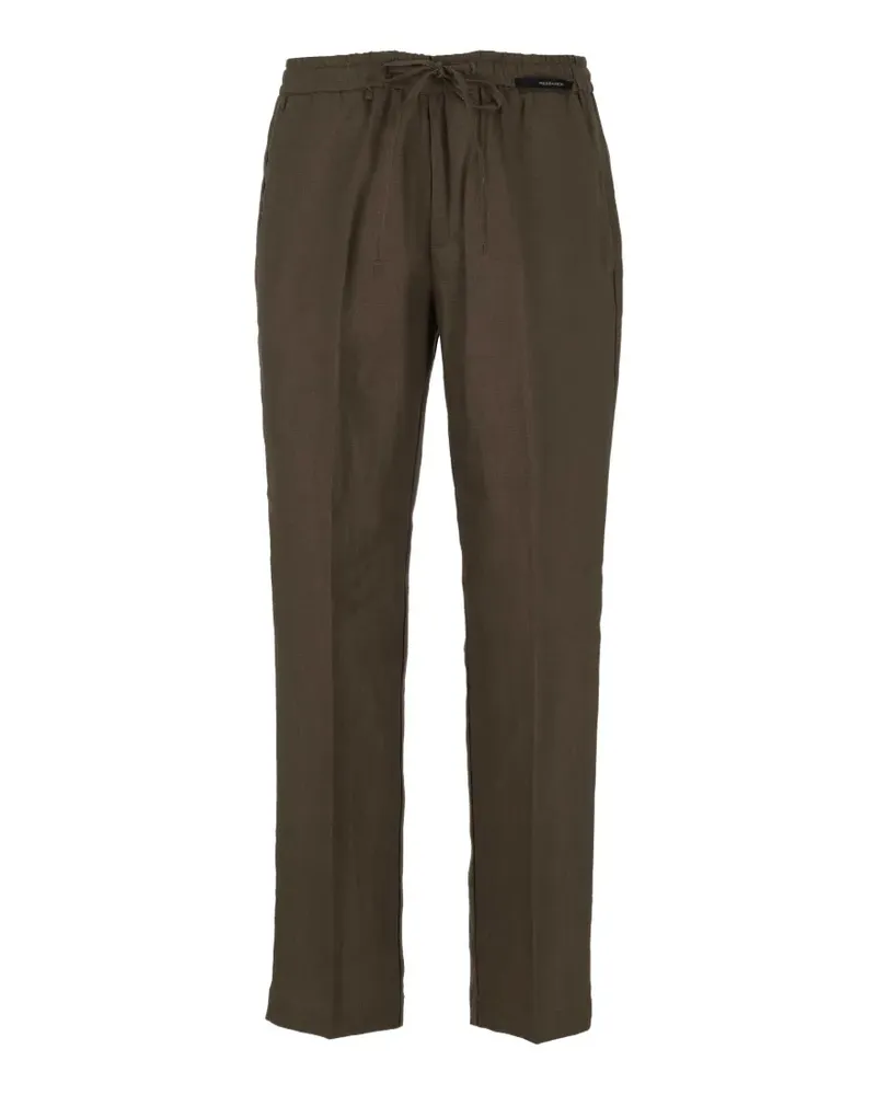 MICHAEL COAL drawstring-waist linen trousers - Braun Braun