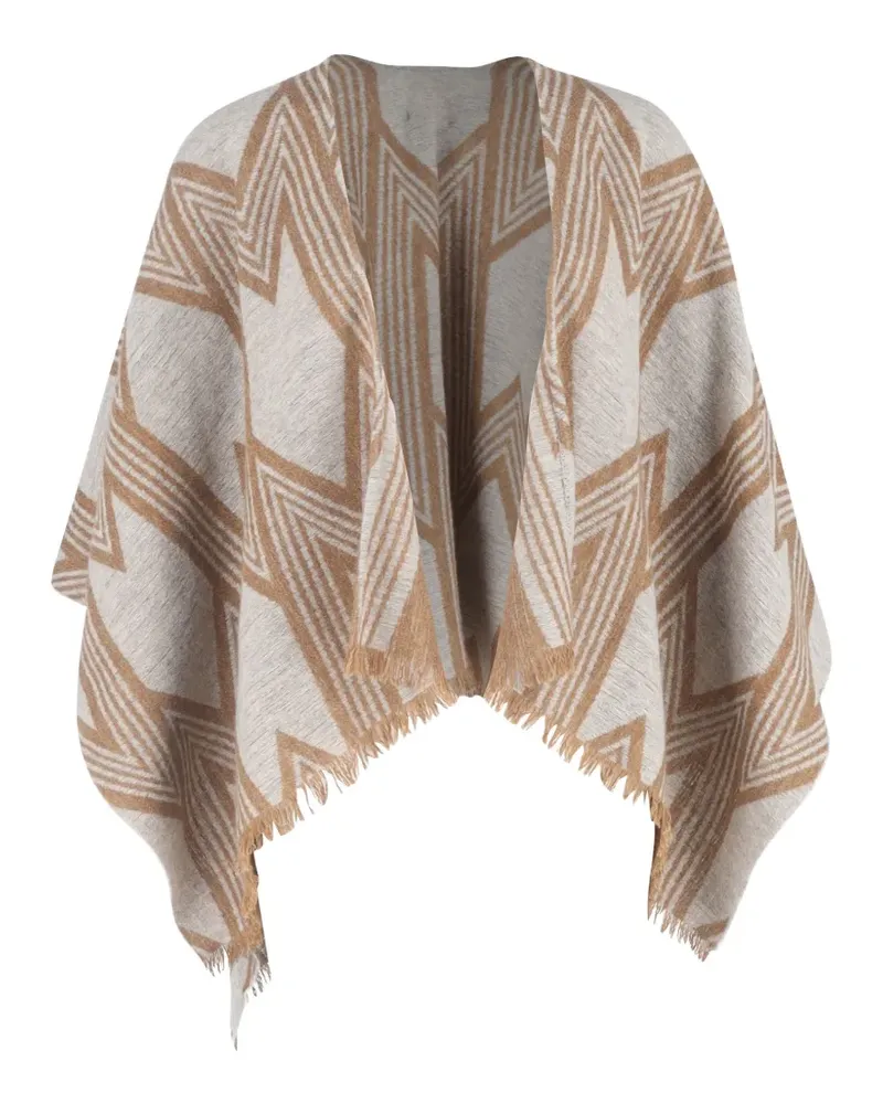 Maje Poncho-Cape mit Zickzack-Print - Nude Nude