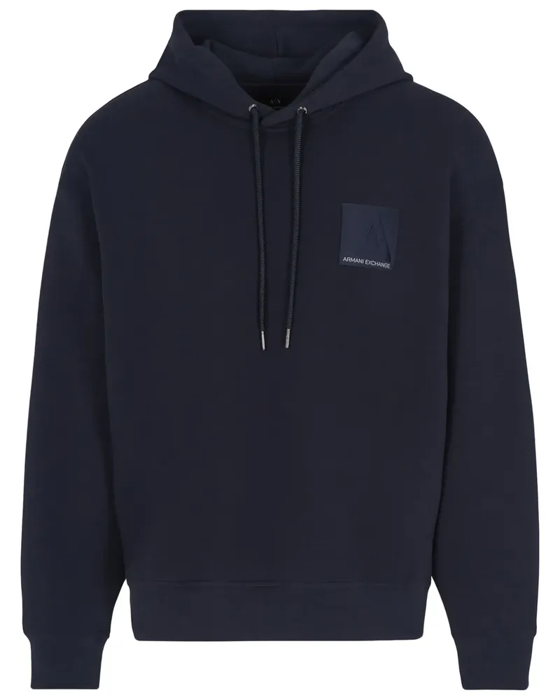 Armani Exchange Hoodie mit Logo-Patch - Blau Blau