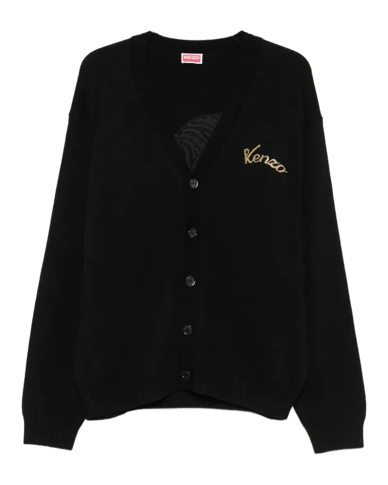 Kenzo beaded tiger-motif cardigan - Schwarz Schwarz