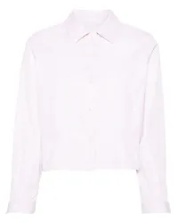 Thom Browne Gestreiftes Cropped-Hemd aus Popeline Rosa