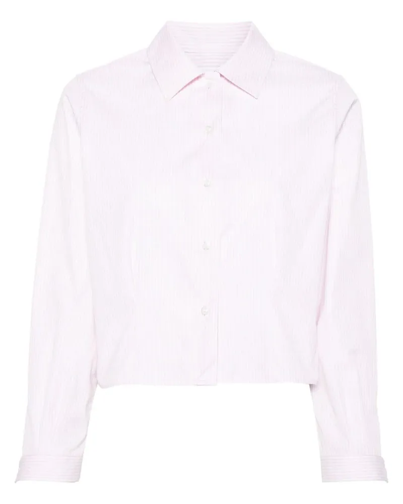 Thom Browne Gestreiftes Cropped-Hemd aus Popeline - Rosa Rosa