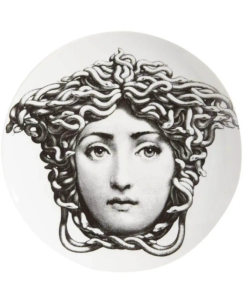 Fornasetti Tema e Variazioni n217 Wandteller 26cm - Weiß Weiß
