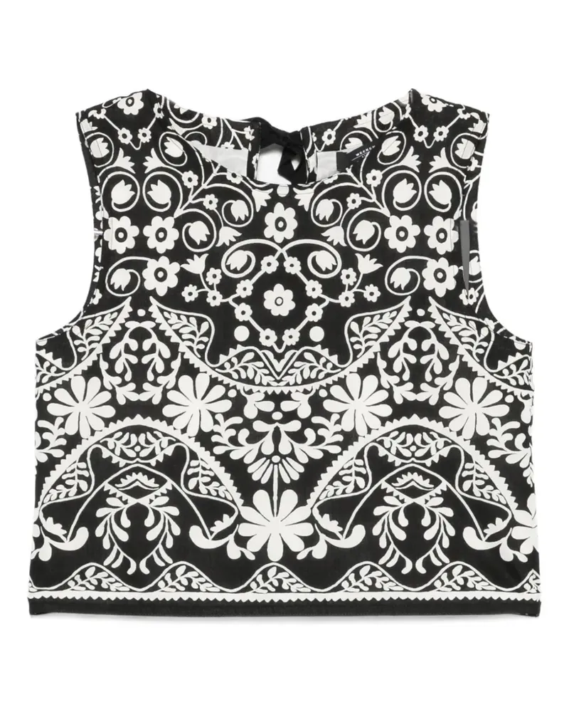 Max Mara Fanale floral-print cropped top - Schwarz Schwarz