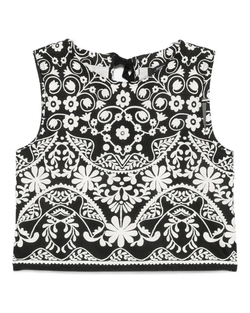 Max Mara Fanale floral-print cropped top - Schwarz Schwarz