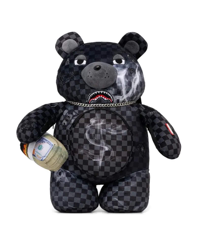 Sprayground Karierter Rucksack mit Print - Schwarz Schwarz