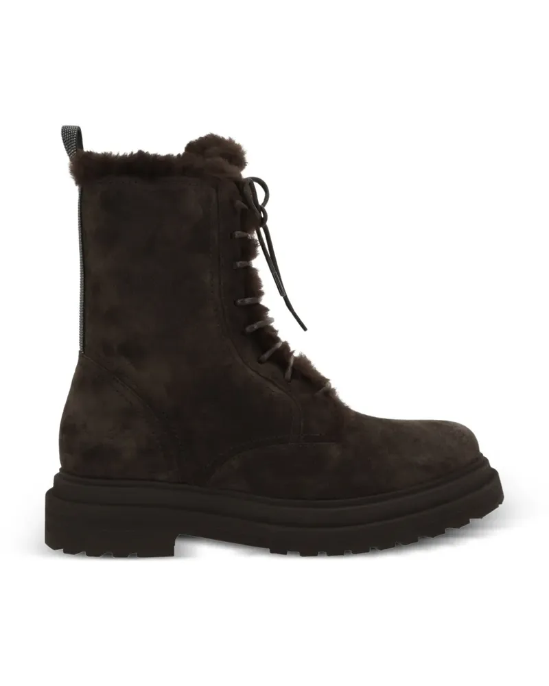 Brunello Cucinelli Shearling-Stiefel - Braun Braun