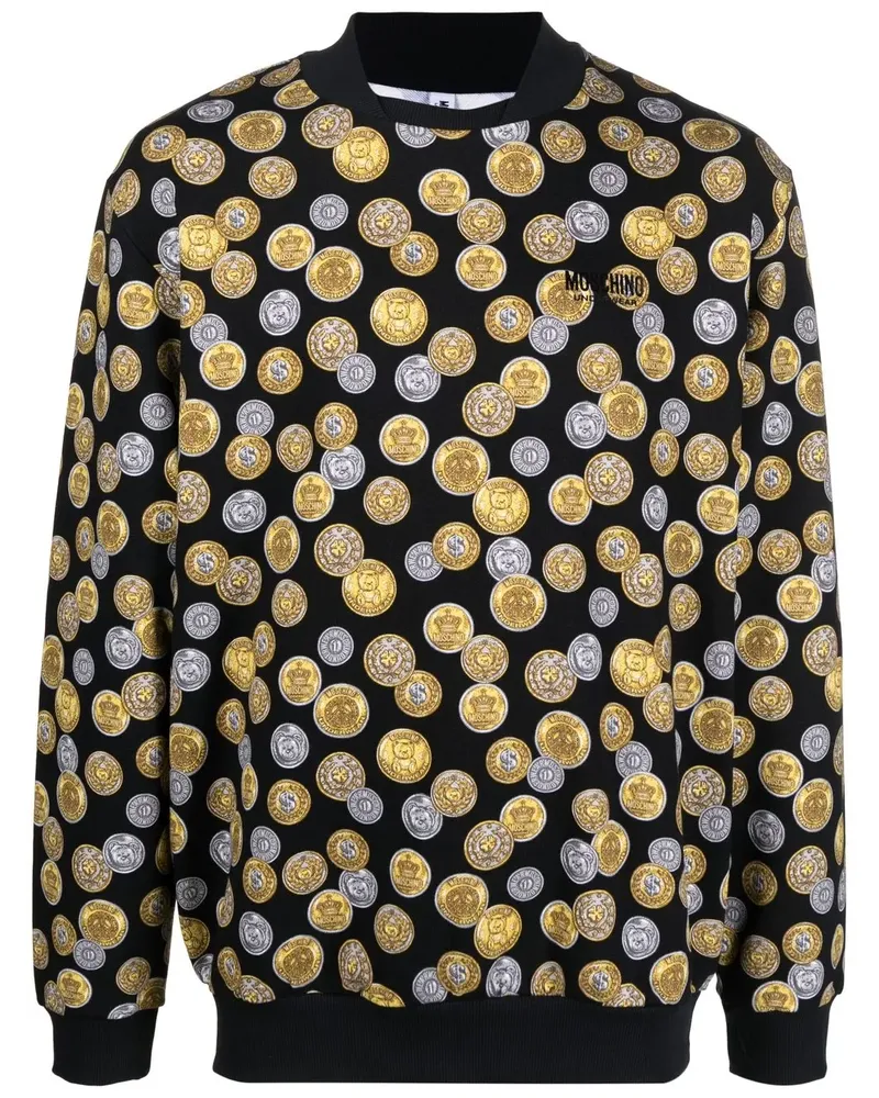 Moschino Sweatshirt mit Münzen-Print - Schwarz Schwarz