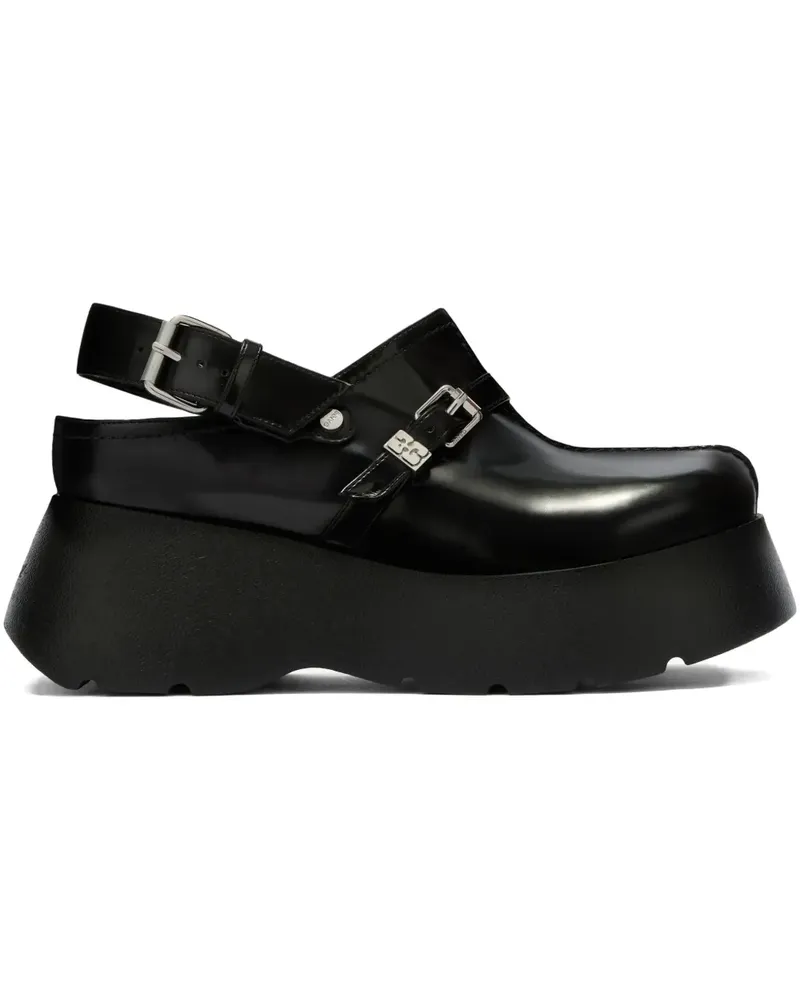 Ganni buckled mules - Schwarz Schwarz