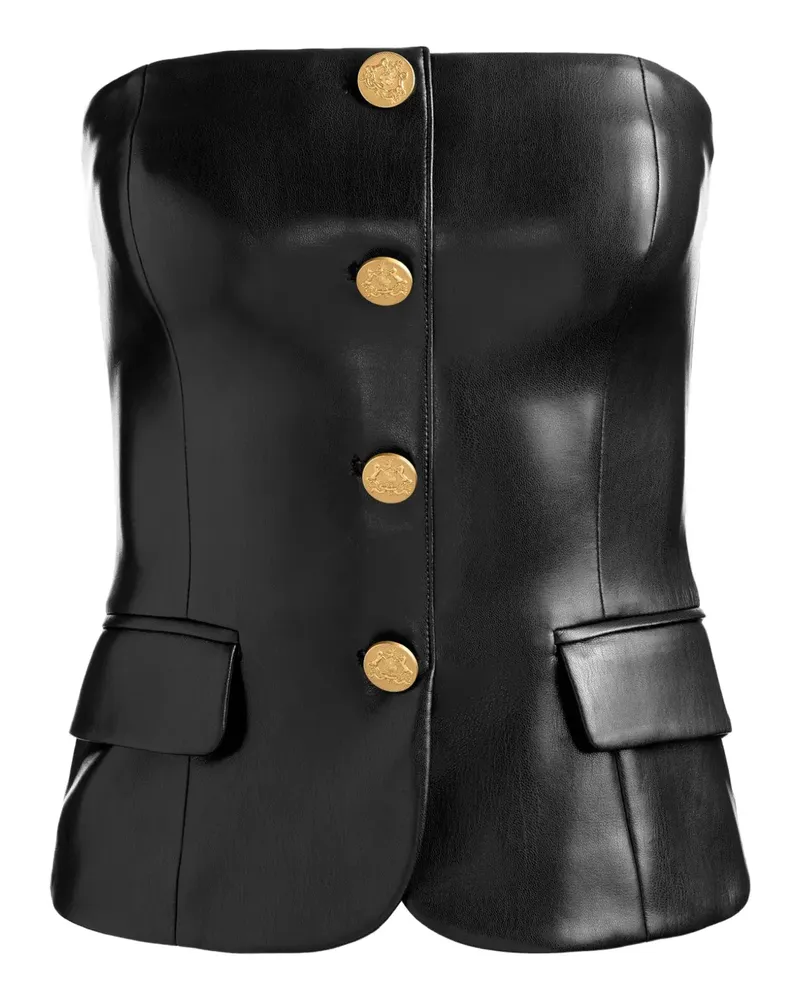 Alice + Olivia button strapless bustier top - Schwarz Schwarz