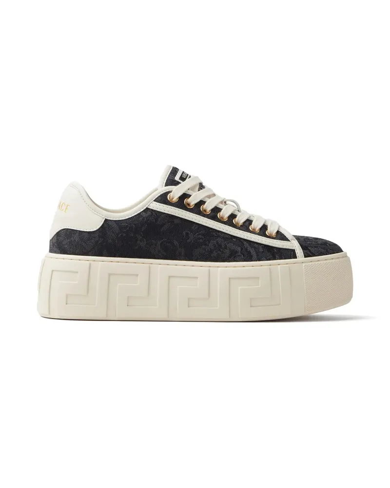Versace Greca jacquard canvas platform trainers - Schwarz Schwarz