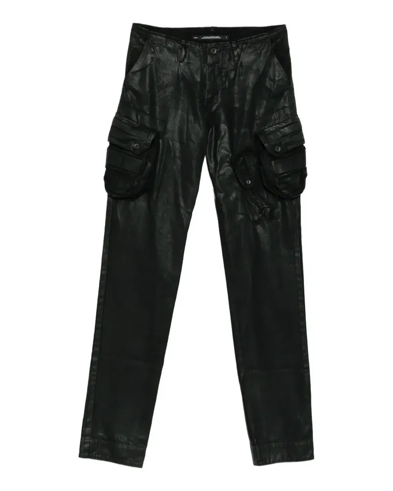 Julius coated straight-leg trousers - Schwarz Schwarz