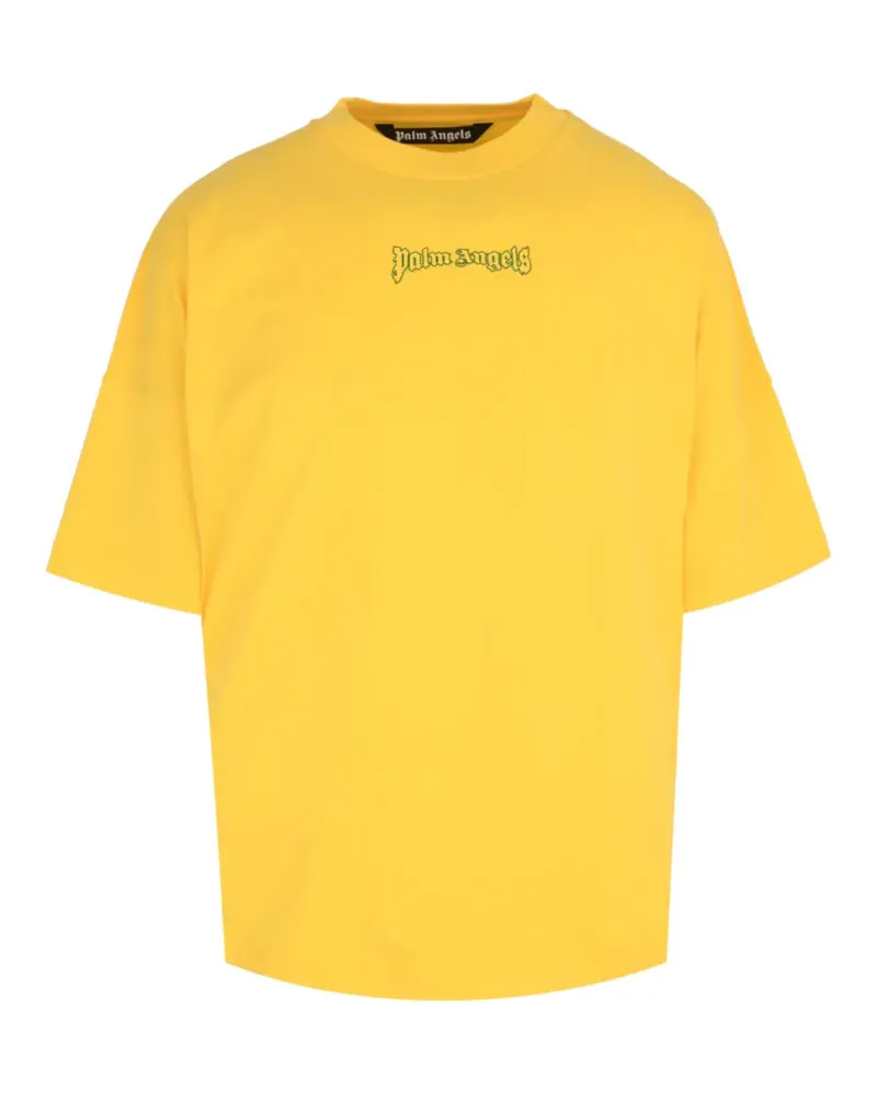 Palm Angels Outline Teal T-Shirt mit Logo-Print - Gelb Gelb