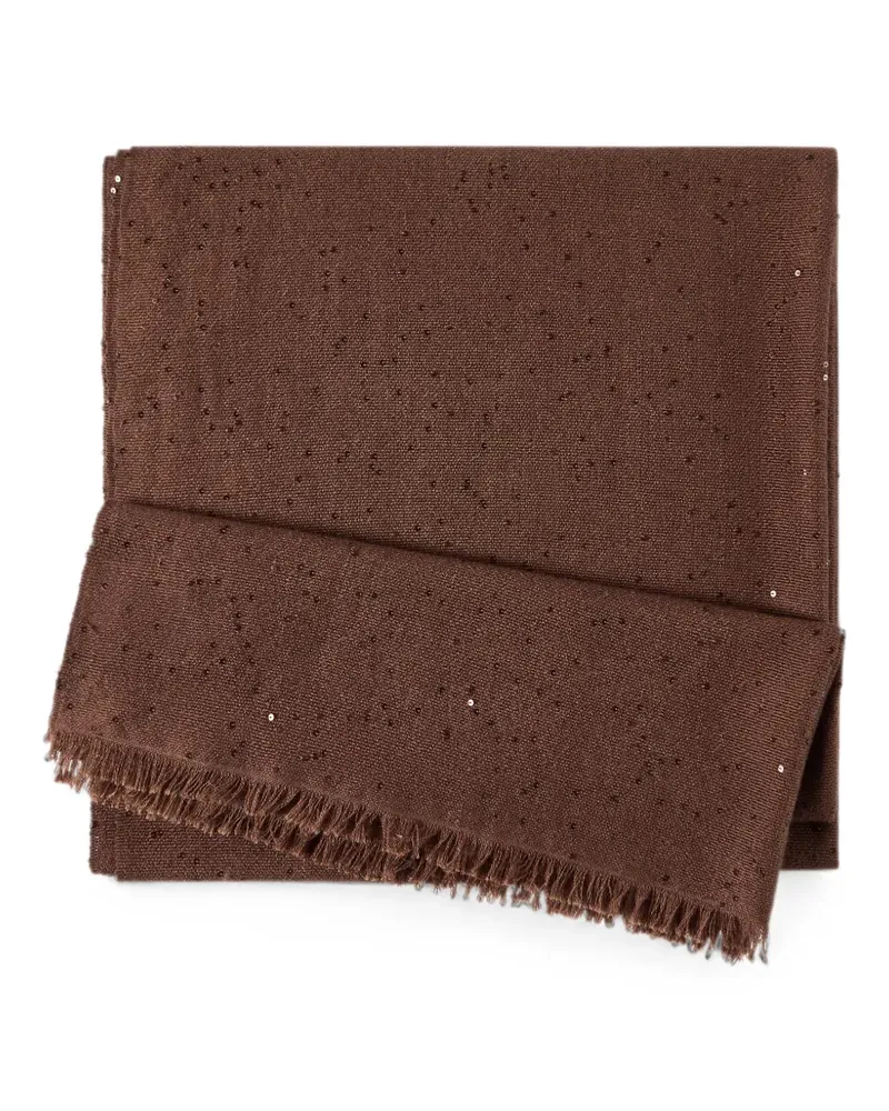 Brunello Cucinelli Schal mit Pailletten - Braun Braun