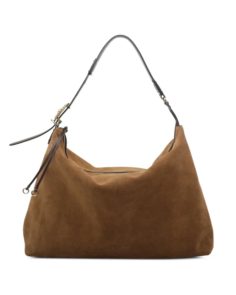 Etro Große Rosette Schultertasche aus Wildleder - Braun Braun
