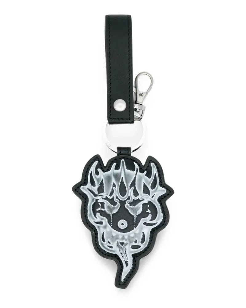 Y-3 graphic-print keyring - Schwarz Schwarz