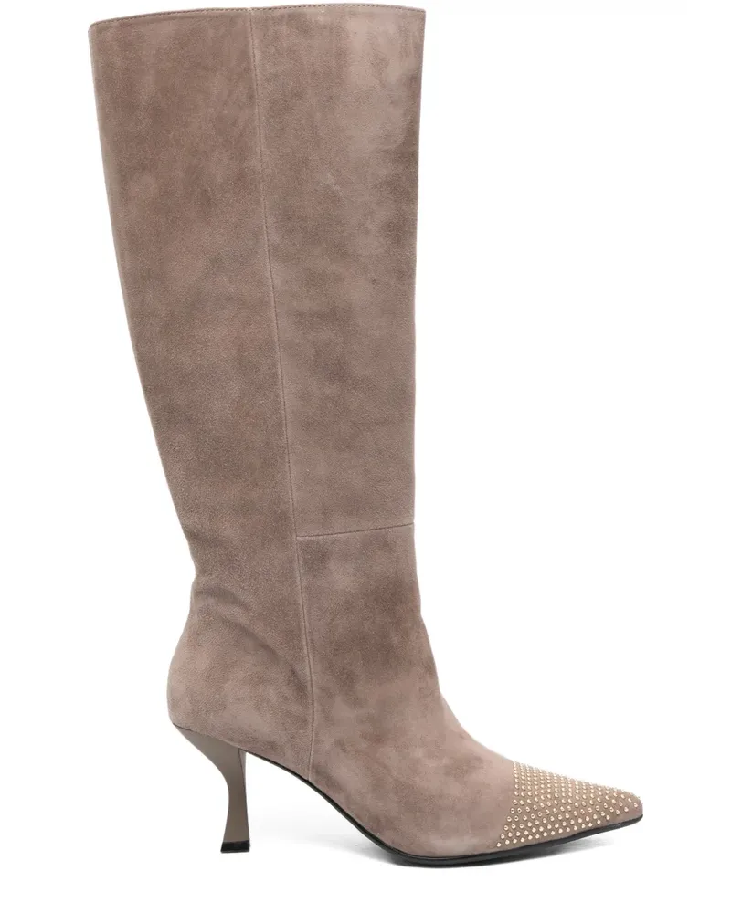 MARC ELLIS Spitze Stiefel mit Nieten - Nude Nude