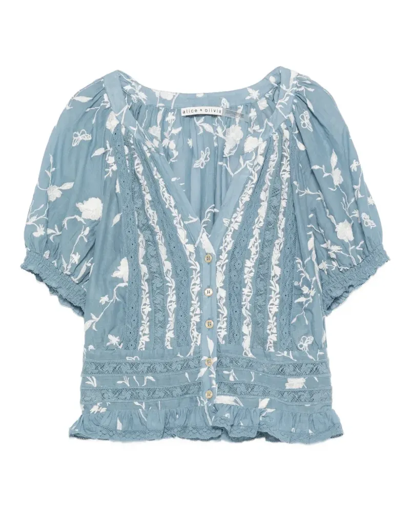 Alice + Olivia Oberteil mit Spitzenbesatz - Blau Blau