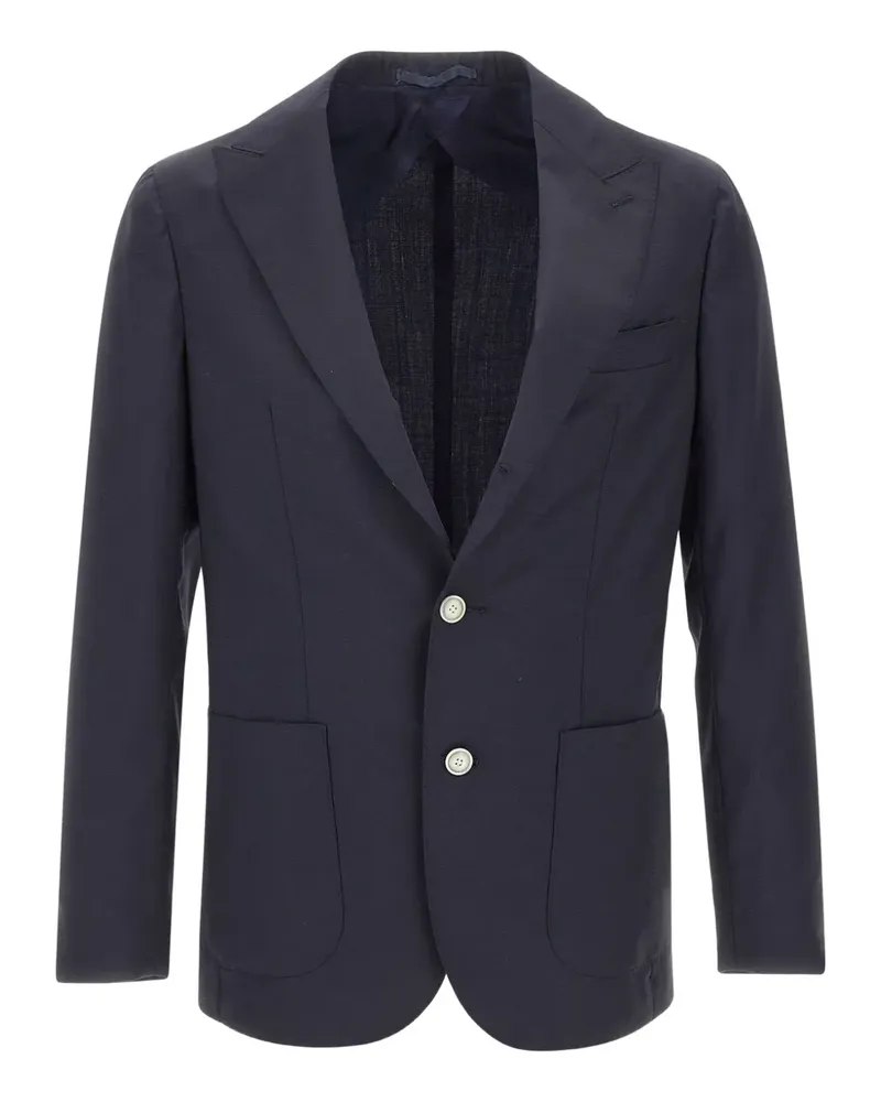 BARBA peaked-lapels button-fastening blazer - Blau Blau