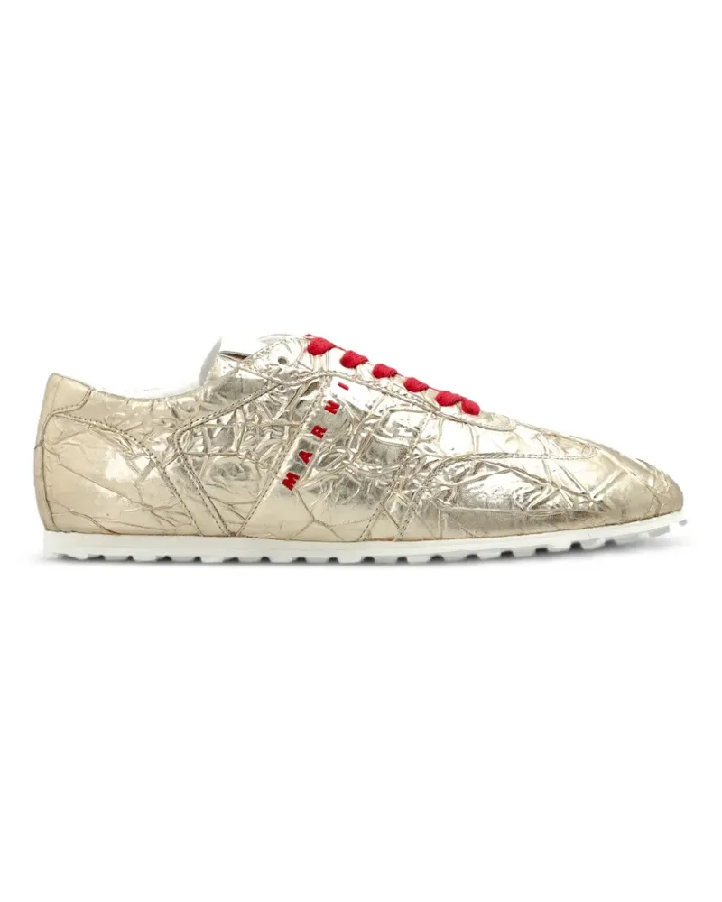 Marni Sneakers mit Logo in Knitteroptik - Gold Gold