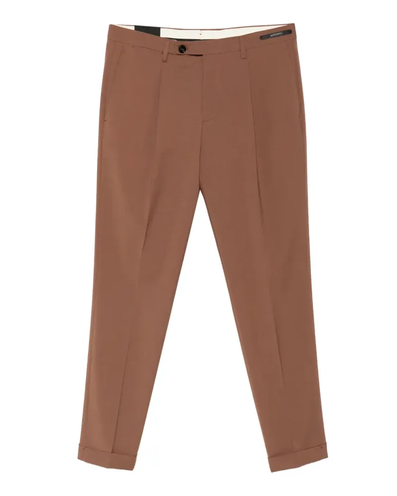 MICHAEL COAL MC Frederick pressed-crease turn-up trousers - Braun Braun