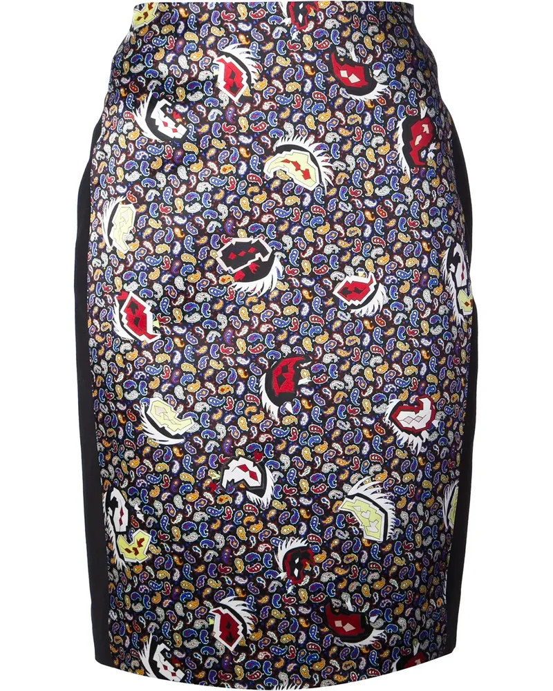 Balenciaga paisley print pencil skirt - Schwarz Schwarz