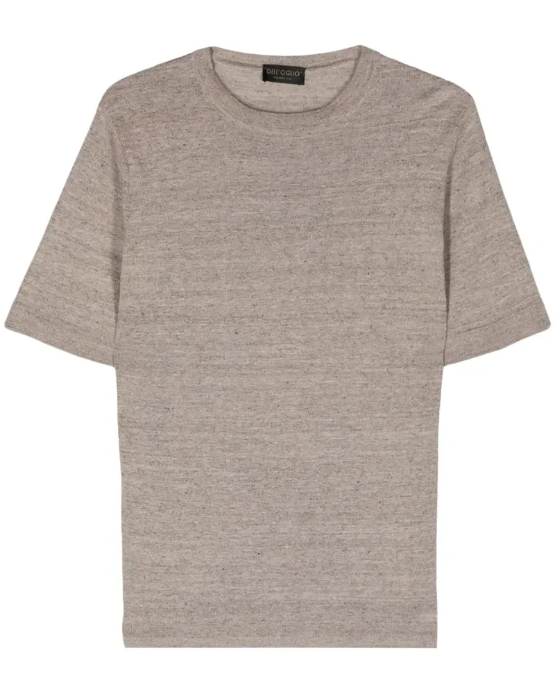 Dell'oglio Meliertes T-Shirt mit rundem Ausschnitt - Nude Nude