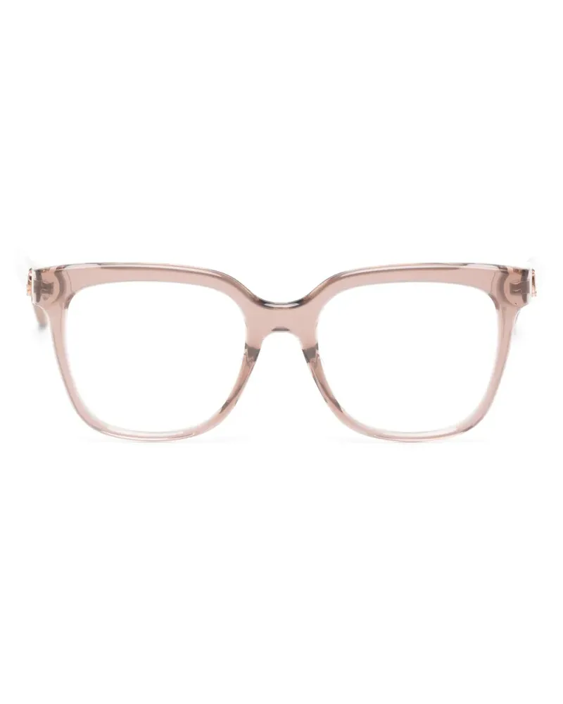 Jimmy Choo Eckige JC Brille mit Logo-Schild - Braun Braun