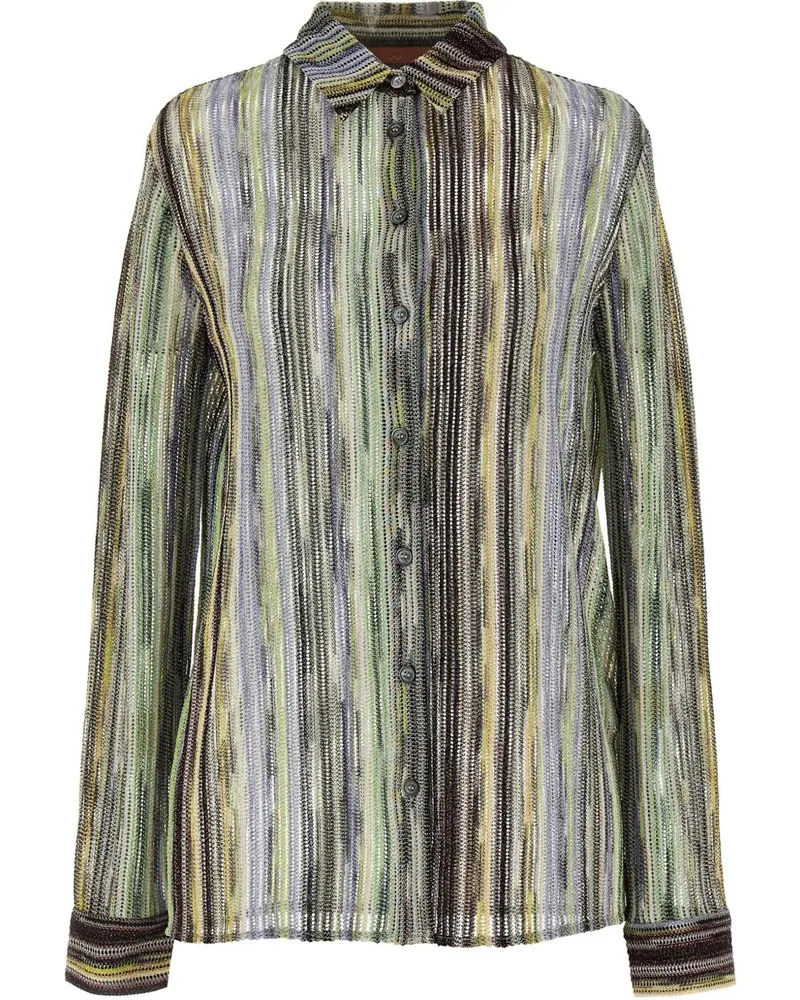Missoni Gestreiftes Lamé-Hemd - Grün Grün