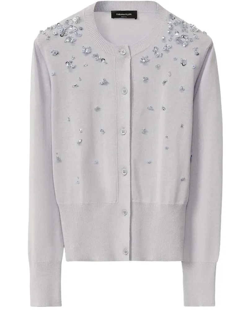 Fabiana Filippi Cardigan mit Pailletten - Violett Violett
