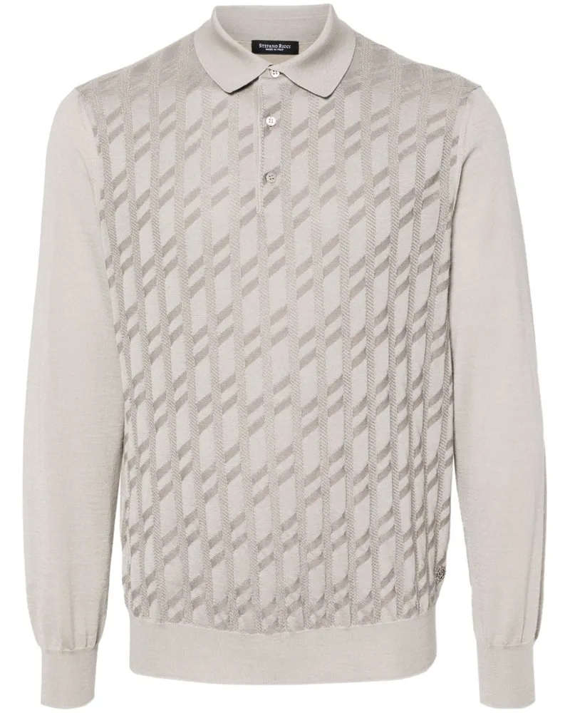 Stefano Ricci Poloshirt mit Jacquardmuster - Grau Grau