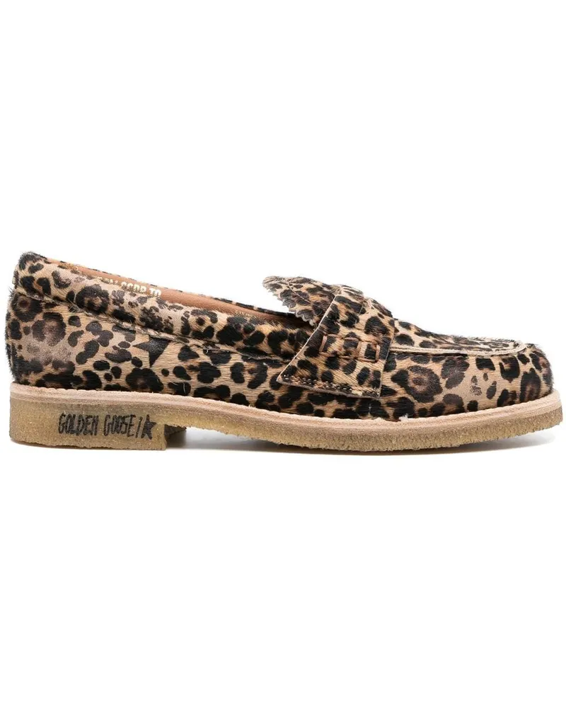 Golden Goose Loafer mit Leoparden-Print Braun