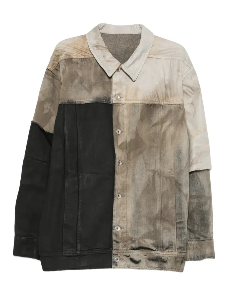 DRKSHDW by Rick Owens Jumbo Worker panelled jacket - Nude Nude