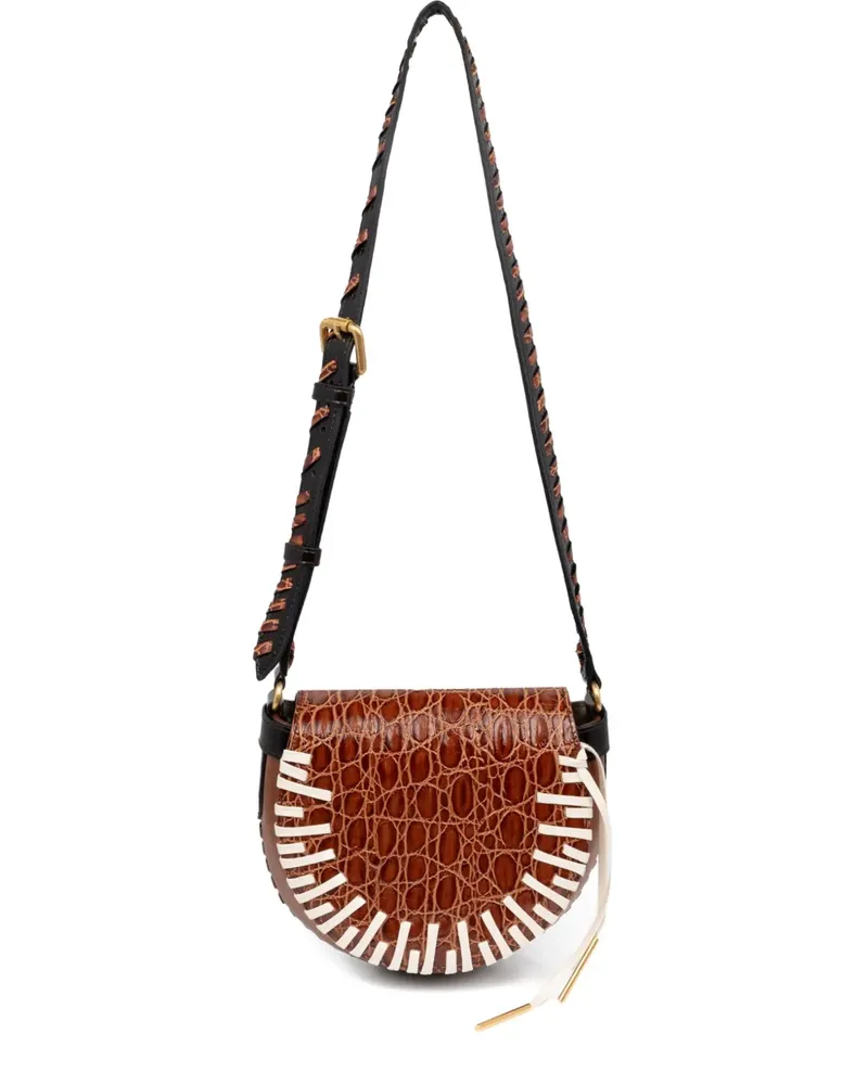 Dries van Noten Umhängetasche mit Kroko-Effekt - Braun Braun