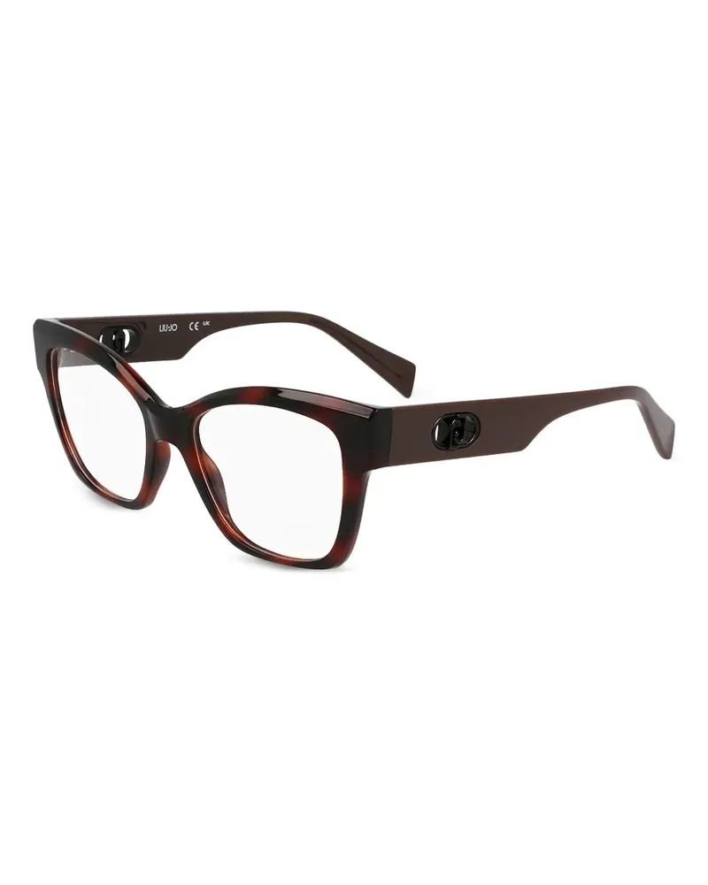 Liu Jo Brille mit Logo-Schild - Braun Braun