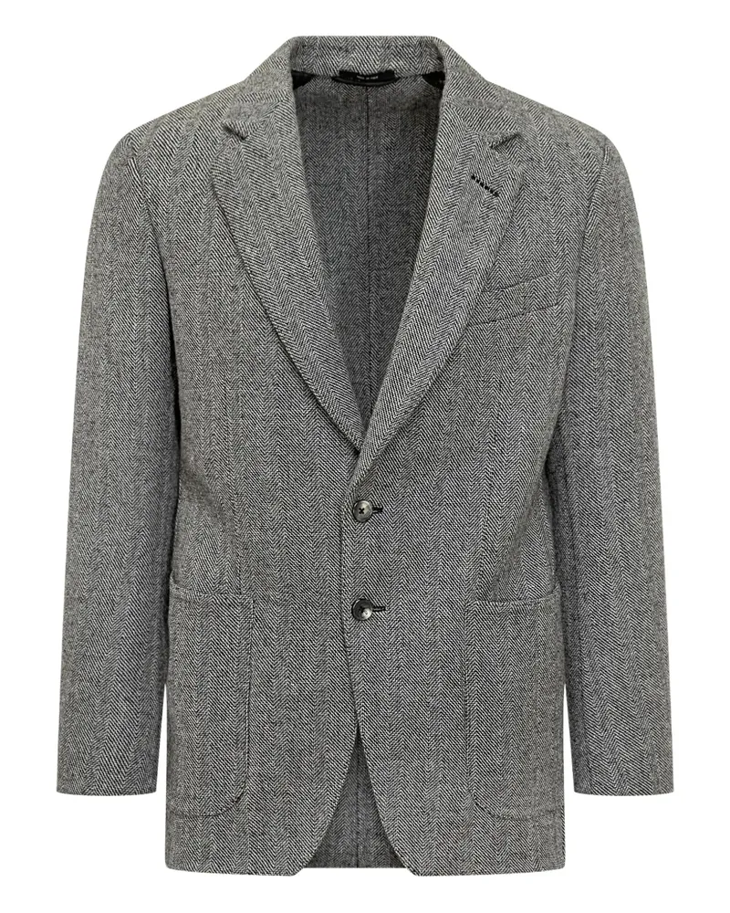 Tom Ford chevron-pattern single-breasted blazer - Schwarz Schwarz