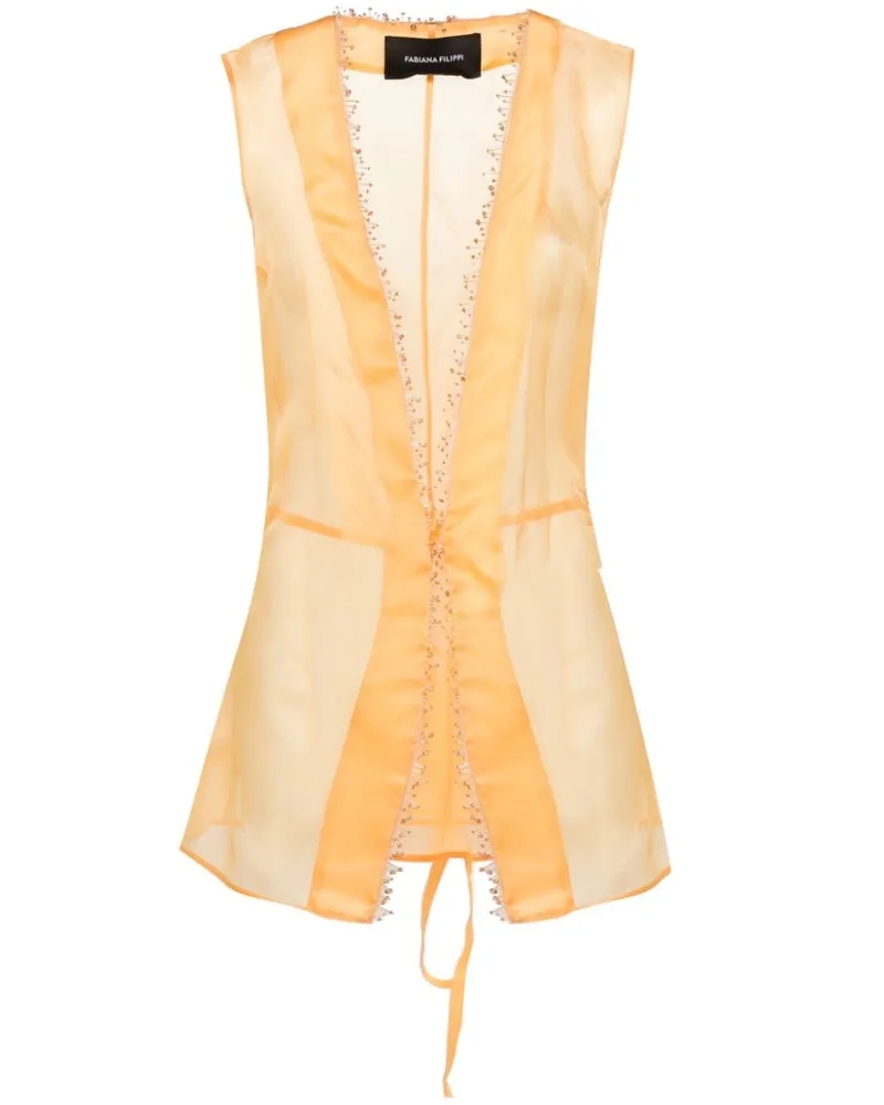 Fabiana Filippi Semi-transparentes Seidentop - Orange Orange