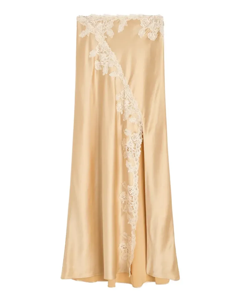 By Malene Birger Erika lace-trim skirt - Nude Nude