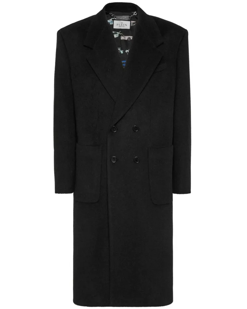 Philipp Plein Mantel aus Filz - Schwarz Schwarz