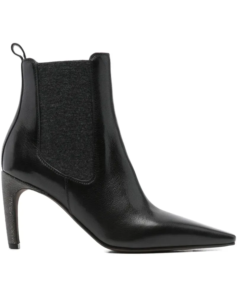 Brunello Cucinelli Spitze Chelsea-Boots 80mm - Schwarz Schwarz
